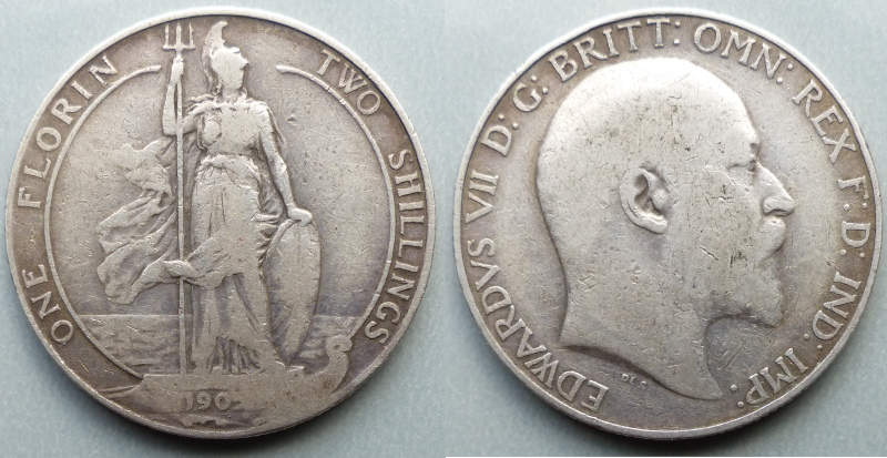 Edward VII 1905 Standing Britannia florin